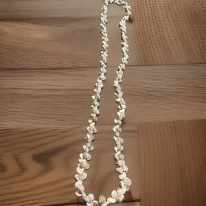 Vintage Spiral Snail Shell Lei Necklace 32" Continuous Strand Beach Boho